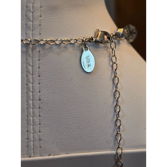 Alexis K. Silver-Tone Chain Necklace With Teardrop Pendant - Picture 3 of 9